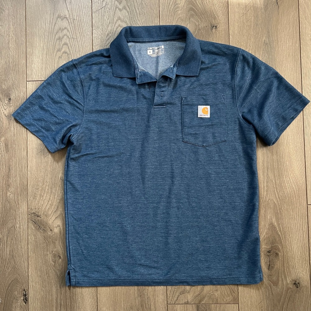 Carhartt Mens Loose Fit Short Sleeve Pocket Polo Shirt Blue Heather K570 413 M